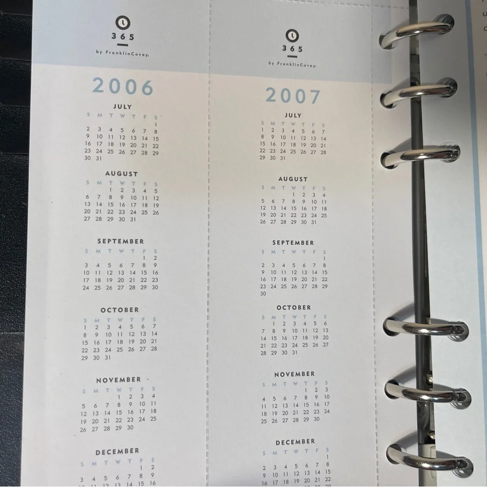 Franklin Covey 365 Monthly/Weekly  Black Planner Organizer 2006-2007